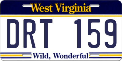 WV license plate DRT159