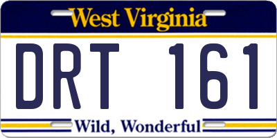 WV license plate DRT161