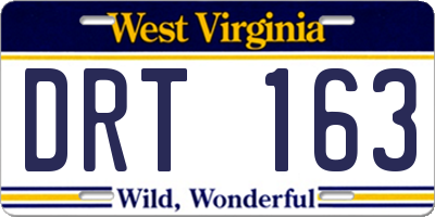 WV license plate DRT163