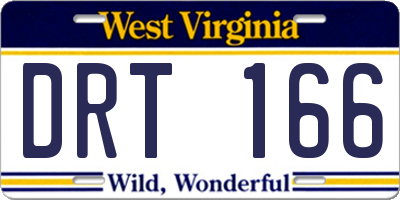 WV license plate DRT166