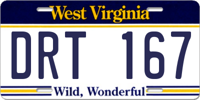 WV license plate DRT167