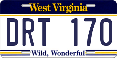 WV license plate DRT170