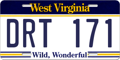WV license plate DRT171