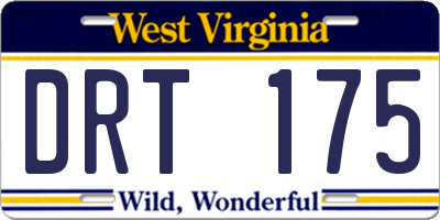 WV license plate DRT175