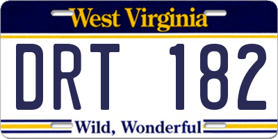 WV license plate DRT182