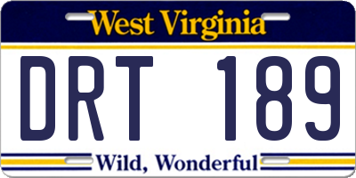 WV license plate DRT189