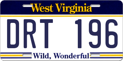 WV license plate DRT196