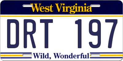 WV license plate DRT197