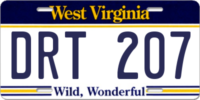 WV license plate DRT207
