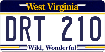 WV license plate DRT210
