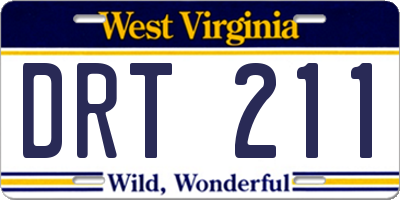 WV license plate DRT211