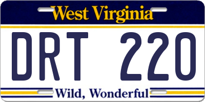 WV license plate DRT220