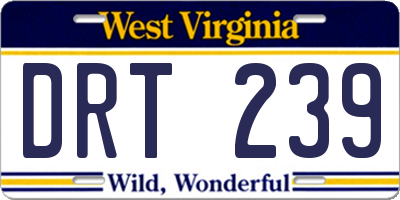 WV license plate DRT239
