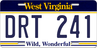 WV license plate DRT241