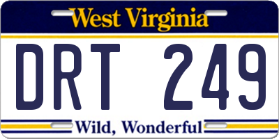 WV license plate DRT249