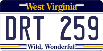 WV license plate DRT259