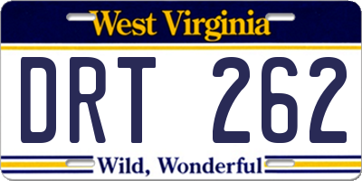 WV license plate DRT262