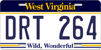 WV license plate DRT264