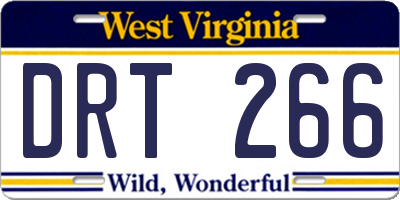 WV license plate DRT266
