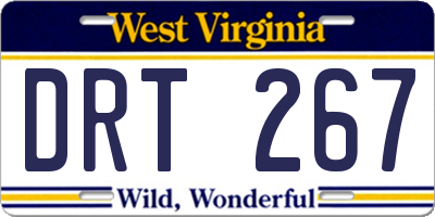 WV license plate DRT267