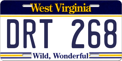 WV license plate DRT268