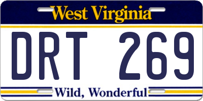 WV license plate DRT269
