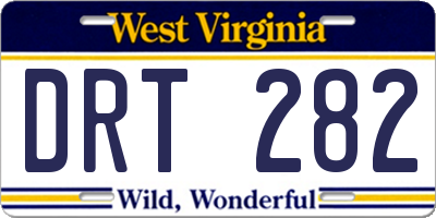 WV license plate DRT282