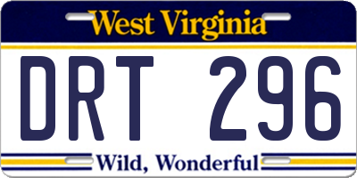 WV license plate DRT296