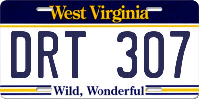WV license plate DRT307