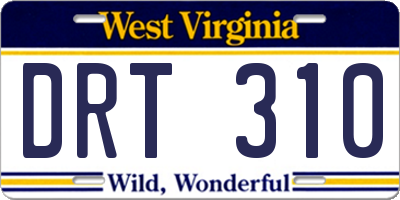WV license plate DRT310