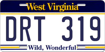 WV license plate DRT319