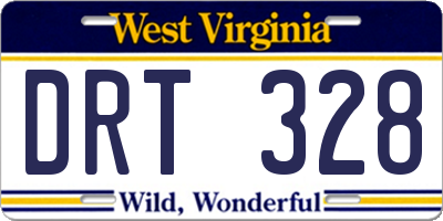 WV license plate DRT328