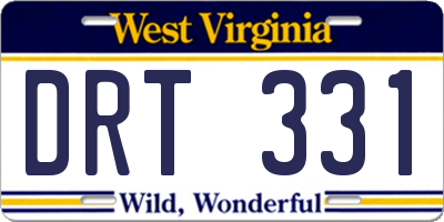 WV license plate DRT331