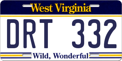 WV license plate DRT332