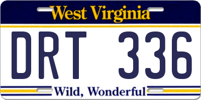 WV license plate DRT336