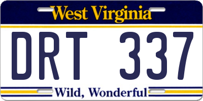 WV license plate DRT337