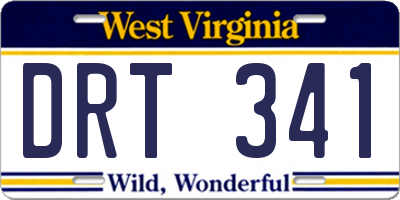 WV license plate DRT341