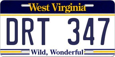 WV license plate DRT347