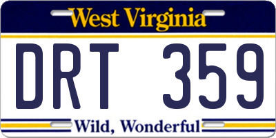 WV license plate DRT359