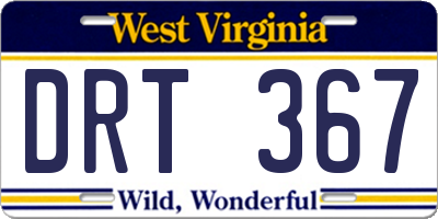 WV license plate DRT367