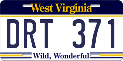 WV license plate DRT371