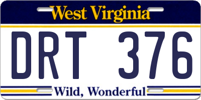 WV license plate DRT376
