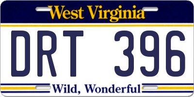 WV license plate DRT396