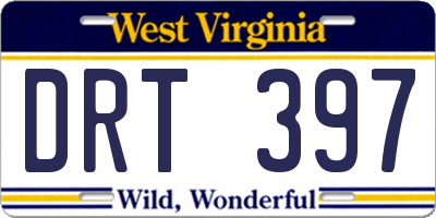 WV license plate DRT397