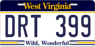 WV license plate DRT399