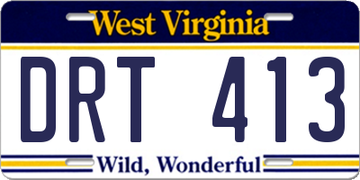 WV license plate DRT413