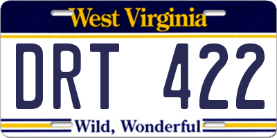 WV license plate DRT422