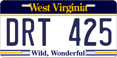 WV license plate DRT425