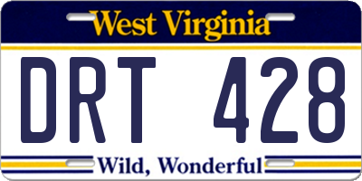 WV license plate DRT428