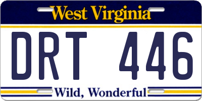 WV license plate DRT446